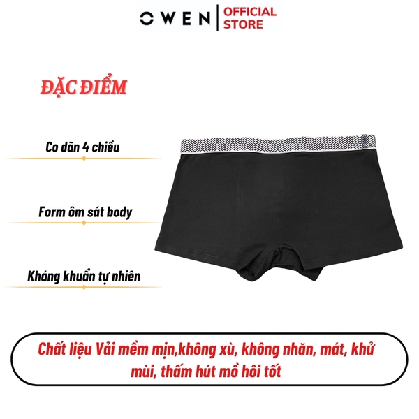 Quần Lót Nam Owen QLB242500 màu đen  chất liệu cotton spandex