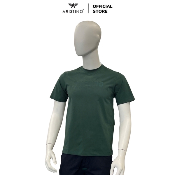 Áo Thun Nam Tay Ngắn Không Cổ Aristino ATS008AS0 Màu: Xanh rêu 39