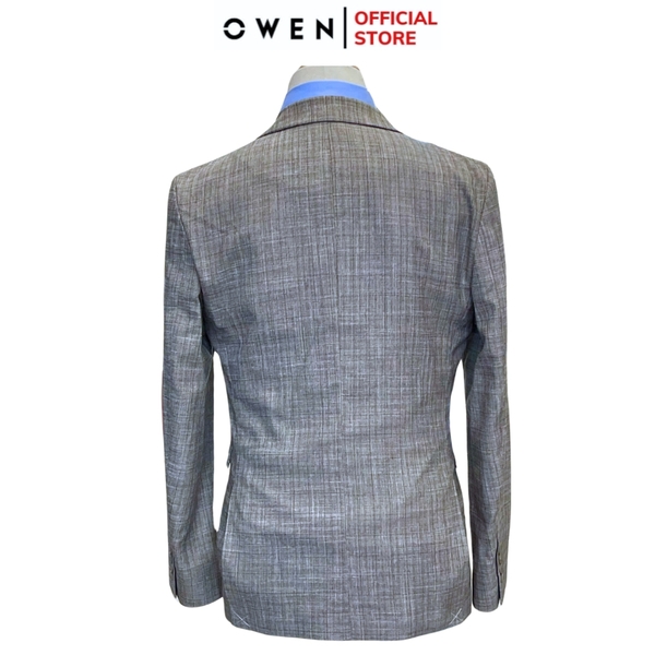 Áo Demi - Blazer Owen BL241357 màu be đậm dáng regular fit 1 cúc tà xẻ hai bên chất liệu TR Spandex