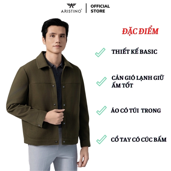 Áo khoác Aristino AJK030BZ Màu: Be 11, Xanh rêu 18, Xanh tím than 149