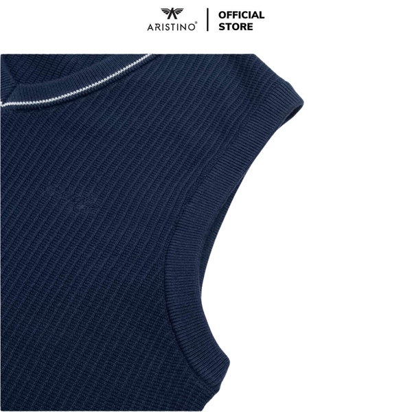 Áo len nam Aristino AJLU01BZ kiểu Gile casual màu xanh tím than 45