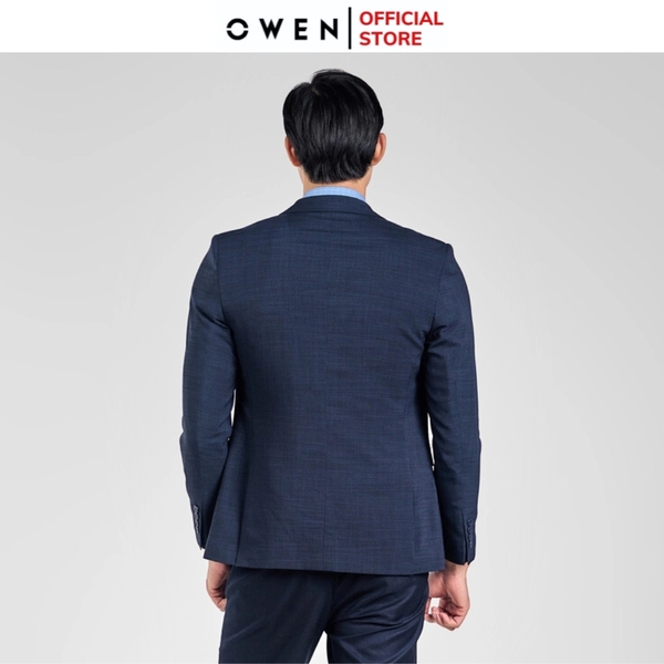 Áo Demi - Blazer Owen BL231689 màu xanh navy kẻ chìm dáng regular fit chất vải polyester