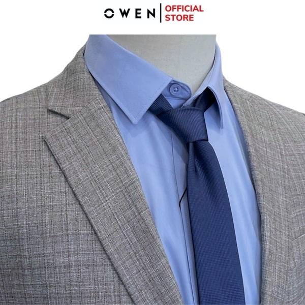 Áo Demi - Blazer Owen BL241357 màu be đậm dáng regular fit 1 cúc tà xẻ hai bên chất liệu TR Spandex