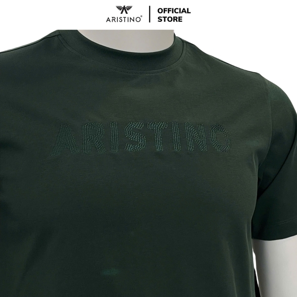 Áo Thun Nam Tay Ngắn Không Cổ Aristino ATS008AS0 Màu: Xanh rêu 39