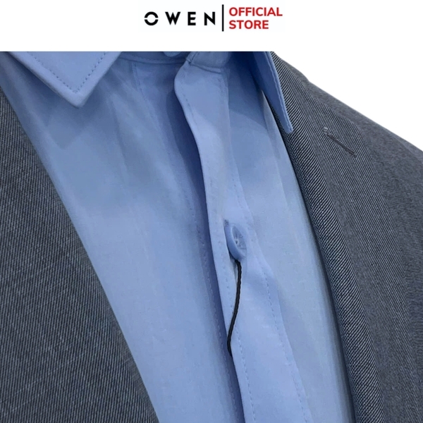 Áo Demi - Blazer Owen BL241352 màu xám dáng regular fit 1 cúc tà xẻ hai bên chất liệu TR Spandex