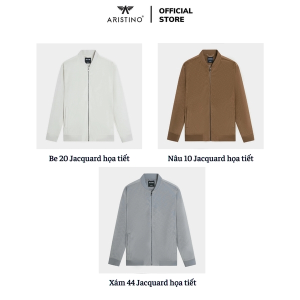 Áo khoác Aristino AJK025BZ Màu: Be 20 Jacquard họa tiết, Nâu 10 Jacquard họa tiết, Xám 44 Jacquard họa tiết