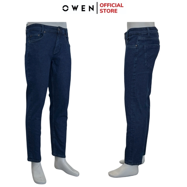 Quần Jean Nam Owen Quần Bò Nam QJR241267 Màu xanh đậm Dáng Reguler fit Chất liệu Cotton Spandex