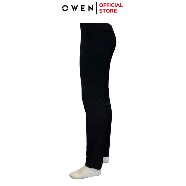 Quần Tây Nam Owen QV242715 màu đen dáng slimfit cạp tăng đơ chất liệu Spandex