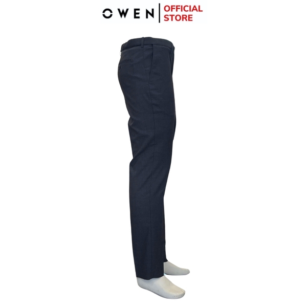 Quần Tây Nam Owen QV242716 màu xanh tím than dáng ôm slim fit 2 cạp chất liệu TR Spandex