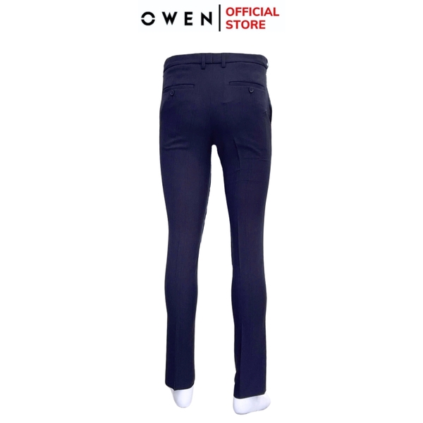 Quần Tây Nam Owen QS232454 Màu xanh navy trơn dáng ôm slim fit 1 cạp Chất liệu Nano