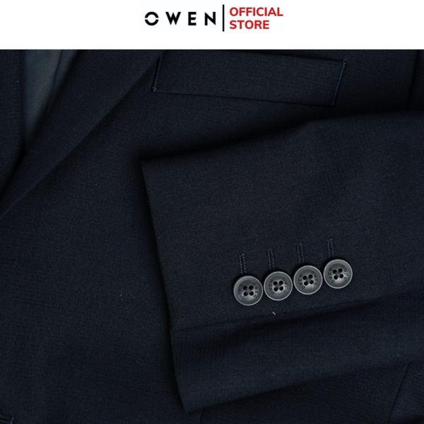 Áo Demi - Blazer Owen BL241350 màu xanh tím than dáng suông regular fit 1 cúc tà xẻ 2 bên chất liệu TR spandex