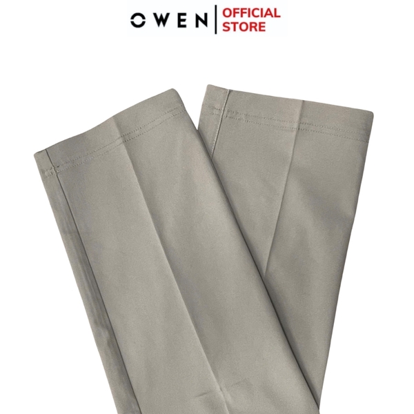 Quần Kaki Nam Owen QKS241326 màu xám đậm dáng ôm slim fit 2 cạp chất liệu poly recycled (Renu)