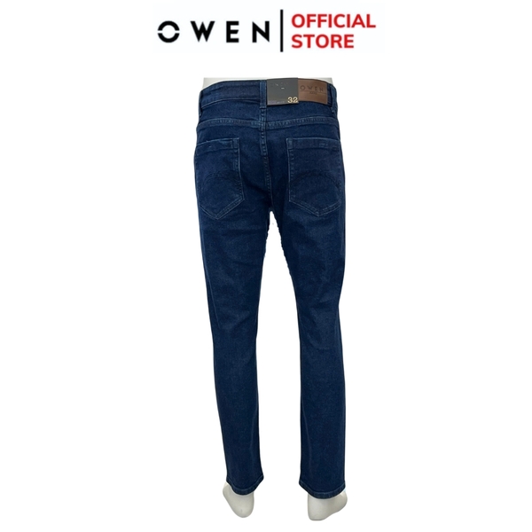 Quần Jean Nam Owen Quần Bò Nam QJR241267 Màu xanh đậm Dáng Reguler fit Chất liệu Cotton Spandex