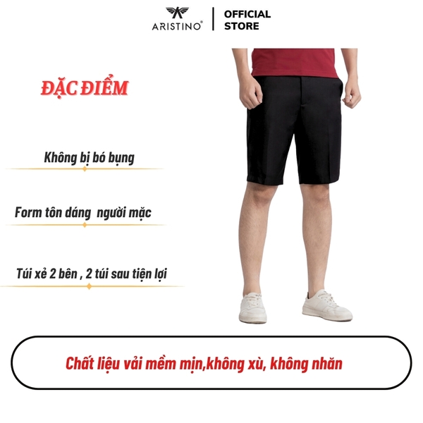 Quần Short Nam Aristino ASO020AS2 Màu Đen 9