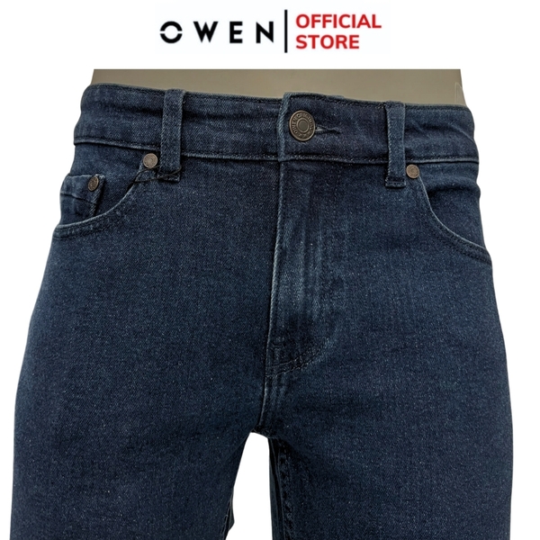 Quần Jean Nam Owen Quần Bò Nam QJS241439 Màu xanh đậm Dáng Slimfit Chất liệu Cotton Spandex