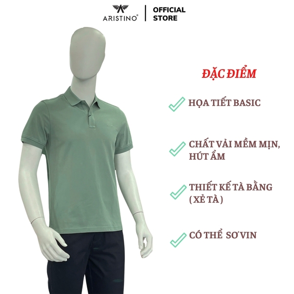 Áo Thun Polo Nam Cổ Bẻ Aristino APS119AS2 Màu: Xanh rêu 54