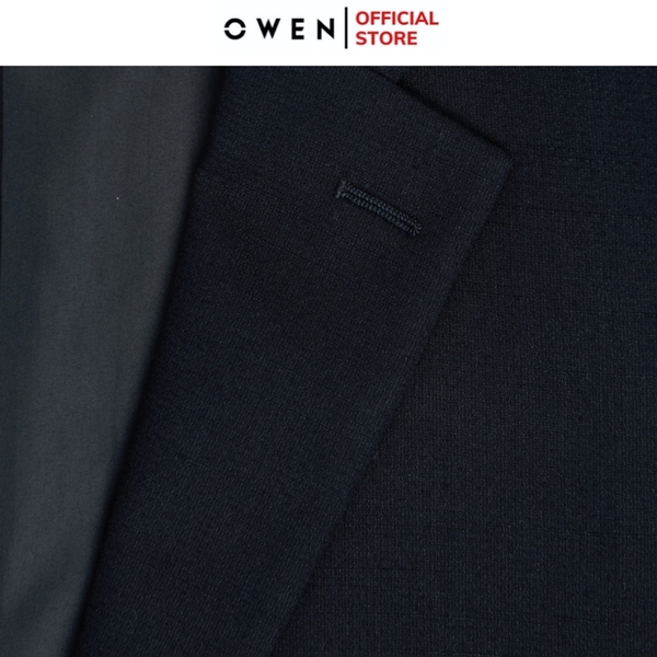 Áo Demi - Blazer Owen BL241350 màu xanh tím than dáng suông regular fit 1 cúc tà xẻ 2 bên chất liệu TR spandex