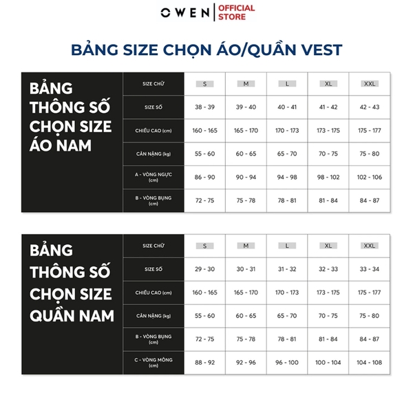 Ves bộ OWEN VES231841 màu navy trơn Dáng Regular Fit chất liệu Knit