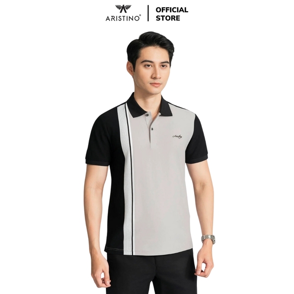 Áo Thun Polo Nam Cổ Bẻ Aristino APS050AZ Màu Đen 1 kẻ Jacquard