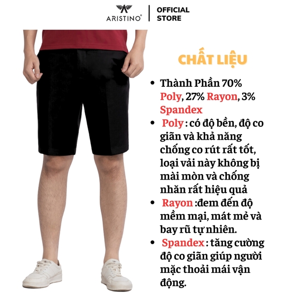 Quần Short Nam Aristino ASO020AS2 Màu Đen 9