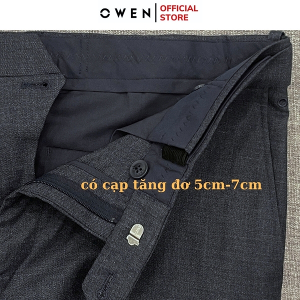 Quần Tây Nam Owen QV242716 màu xanh tím than dáng ôm slim fit 2 cạp chất liệu TR Spandex