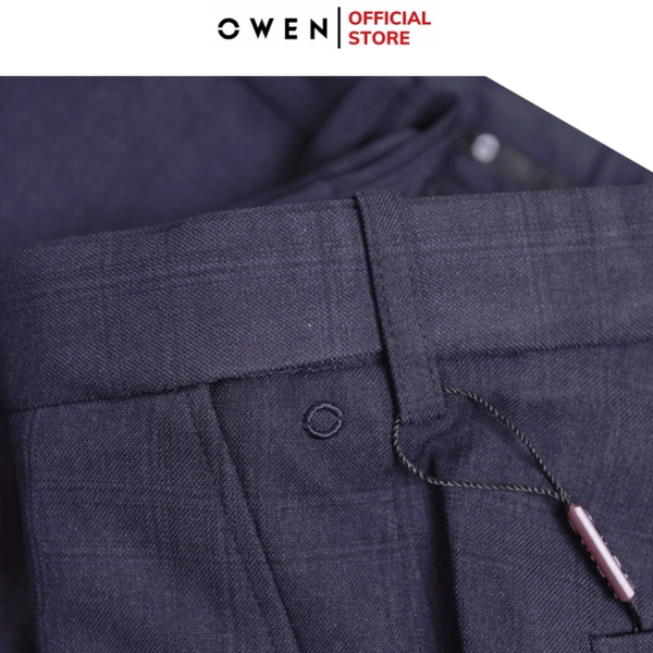 Quần Tây Nam Owen QST242820 màu xanh tím than dáng ôm slim fit cạp tăng đơ chất liệu nano