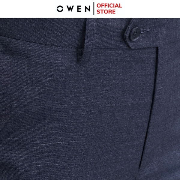 Quần Tây Nam Owen QRT242806 màu xanh xám dáng suông regular fit cạp tăng đơ chất liệu TR spandex