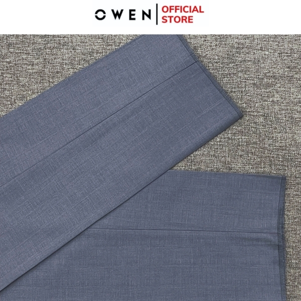 Quần Tây Nam Owen QV242717 màu xanh nhạt dáng ôm slim fit 2 cạp chất liệu TR Spandex
