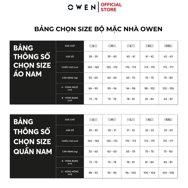 Bộ mặc nhà OWEN BMN241334 màu xanh xám dáng reguler, áo cổ 3 phân, khóa kéo, tay và gấu bo chun, quần cạp chun ống suông chất liệu CVC spandex