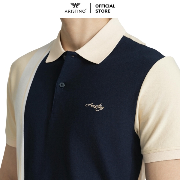 Áo Thun Polo Nam Cổ Bẻ Aristino APS051AZ Be 18 kẻ
