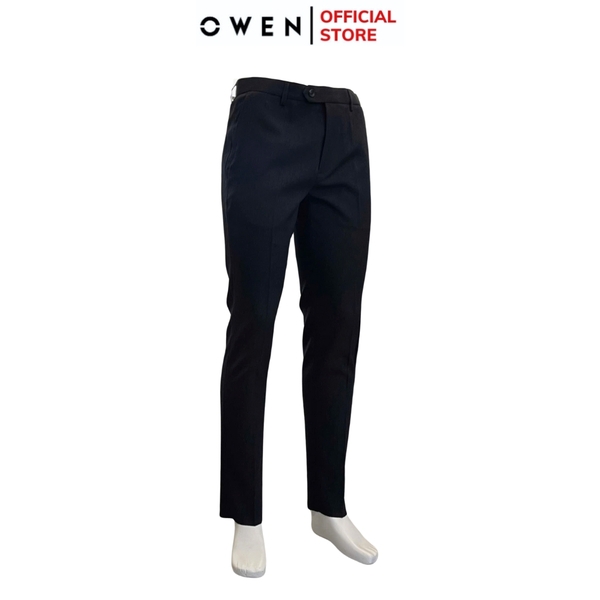 Quần Tây Nam Owen QS242828 màu xanh tím than dáng slimfit, 1 cạp chất liệu Lanatex