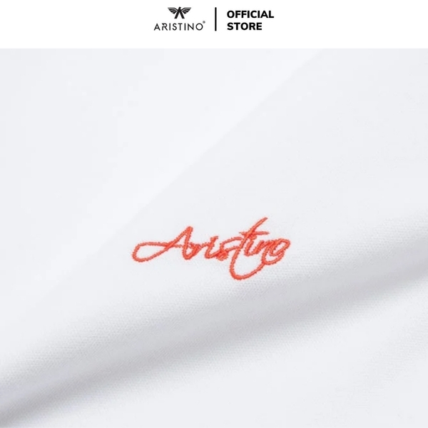 Áo Thun Polo Nam Cổ Bẻ Aristino APS048AZ Màu Trắng 6 kẻ Jacquard