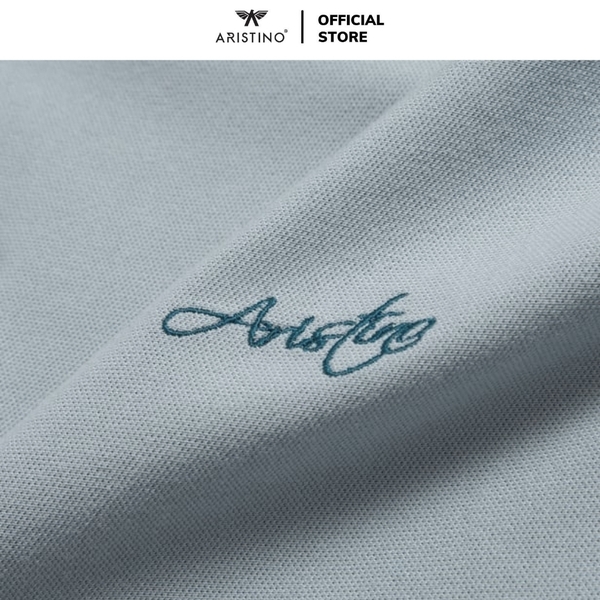 Áo Thun Polo Nam Cổ Bẻ Aristino APS052AZ Màu Xanh cổ vịt 26 kẻ Jacquard