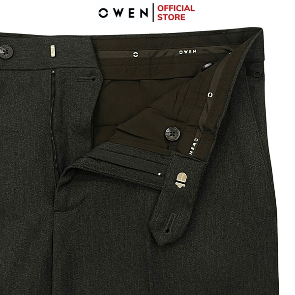 Quần Tây Nam Owen QS242828 màu xanh tím than dáng slimfit, 1 cạp chất liệu Lanatex