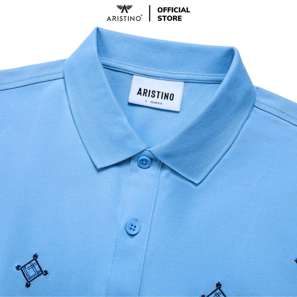 Áo Thun Polo Nam Cổ Bẻ Aristino APS025AS2 Màu: Xanh biển 8 thêu