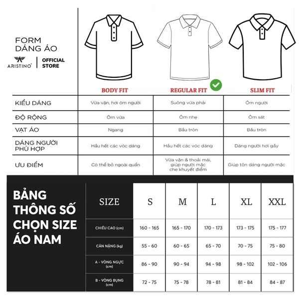 Áo Thun Polo Nam Cổ Bẻ Aristino APS052AZ Màu Xanh cổ vịt 26 kẻ Jacquard