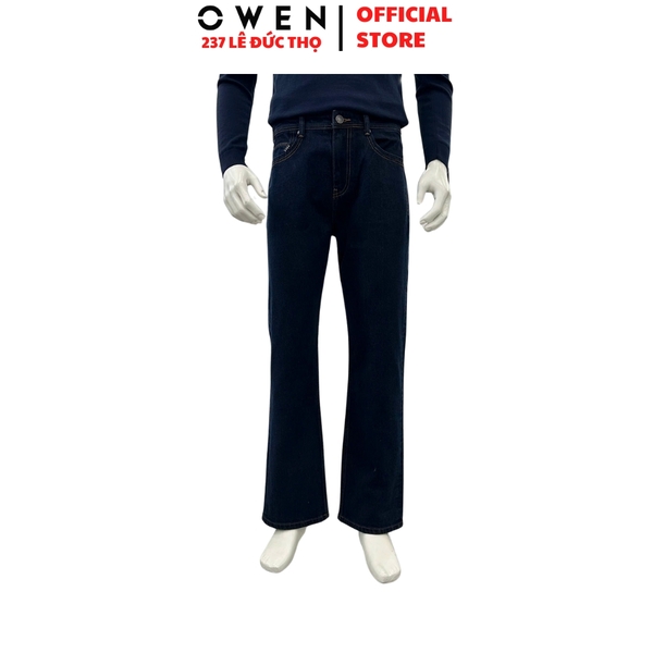 Quần Jean Nam Owen Quần Bò Nam QJT258003 màu xanh đậm dáng straight fit chất liệu demin cotton