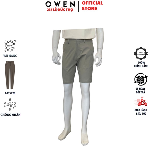 Quần Short Nam Owen SV263019 màu rêu dáng J-Form chất liệu polyester