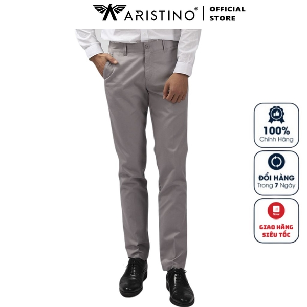 Quần Kaki Nam Arisitino AKK005S7 (AKKR01) Màu Be 12 Dáng Regular Fit Chất Liệu Cotton