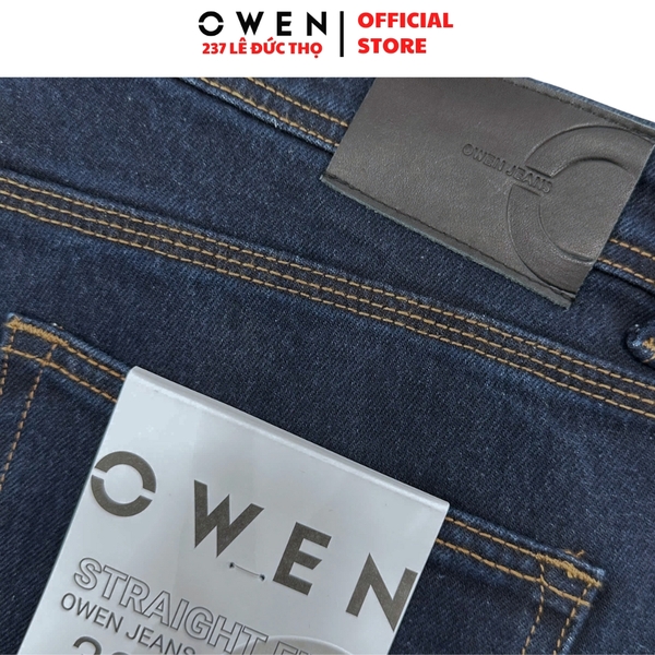 Quần Jean Nam Owen Quần Bò Nam QJT258003 màu xanh đậm dáng straight fit chất liệu demin cotton