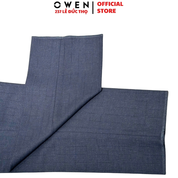 Quần tây Nam Owen QV256131 màu xanh đậm dáng ôm slim fit cạp tăng đơ Chất liệu Polyester Rayon
