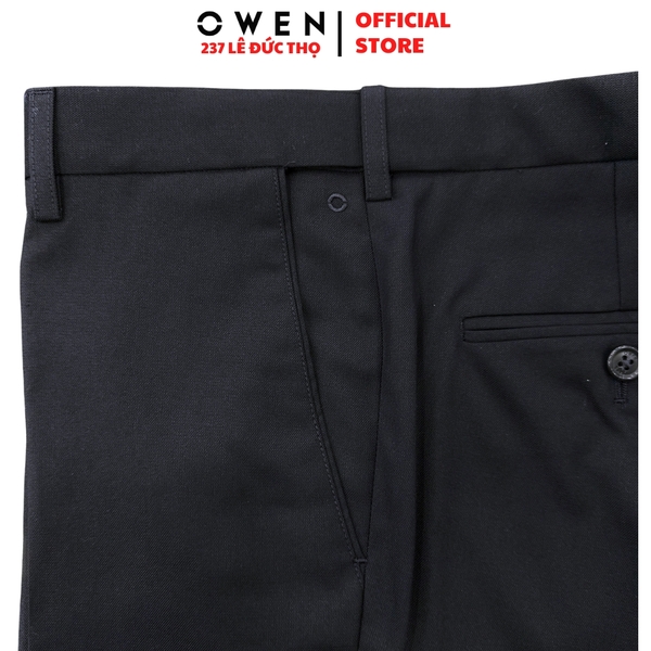 Quần tây Nam Owen QV256270 màu xanh tím than dáng ôm slim fit cạp tăng đơ Chất liệu Polyester Rayon