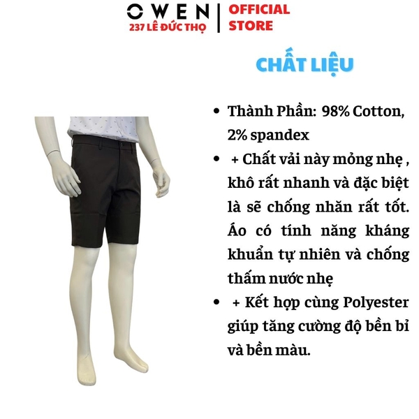 Quần Short Nam Owen SV263022 màu xám đậm dáng J-form chất liệu polyester