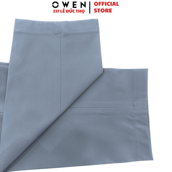 Quần tây Nam Owen QG257113 màu xanh dáng suông thể thao S-Form chất liệu polyester