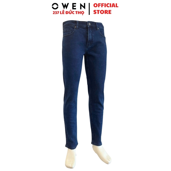 Quần Jean Nam Owen Quần Bò Nam QJS241438 màu xanh đậm dáng ôm slim fit chất liệu Denim cotton