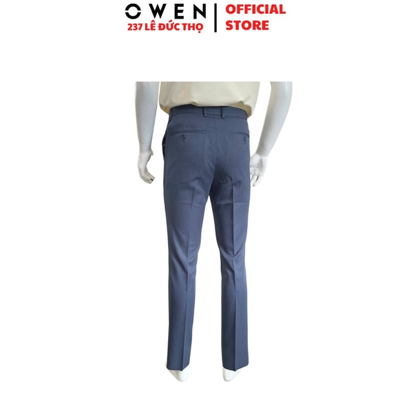 Quần Tây Nam Owen QR263057 màu xanh đậm dáng suông regular fit chất liệu nano