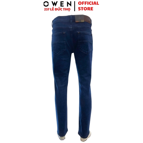 Quần Jean Nam Owen Quần Bò Nam QJS241438 màu xanh đậm dáng ôm slim fit chất liệu Denim cotton