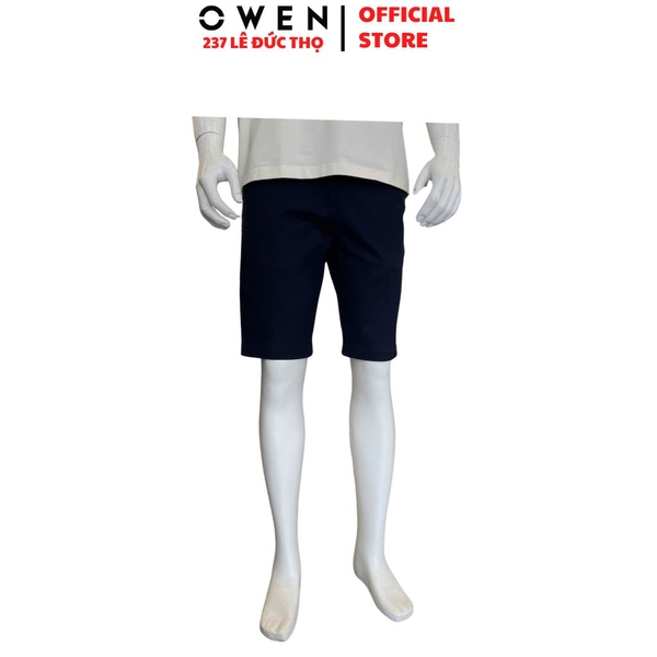 Quần Short Nam Owen SK261016 sóc kaki màu xanh tím than dáng ôm slim fit chất liệu cotton spandex