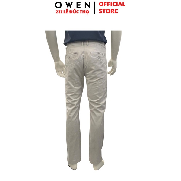 Quần kaki nam Owen QKR261000 màu xám nhạt dáng suông regular fit chất liệu cotton spandex