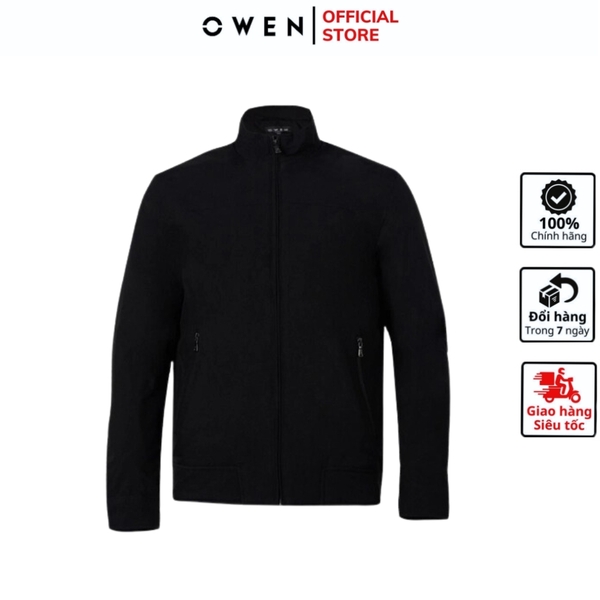 Áo Khoác Jacket Owen JK220729 Màu đen Dáng Regular Fit Vải Polyester